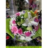 Bouquet lys,germinis,roses, alvéolé et statice 4