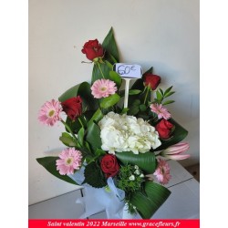 composition rose hortensias germini prix 60 euros